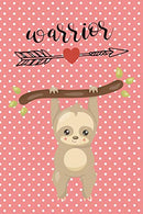 Anxiety Journal: Help Relieve Stress and Anxiety  With This Prompted Anxiety Workbook With A Pink Polka Dot Sloth Cover And A Warrior Motivational Q