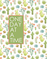 One Day at a Time - 18 Month Planner: Colorful Cactus Recovery Oriented Daily Weekly and Monthly Views with Notes and Dot Grid Journal Pages (18 Mon